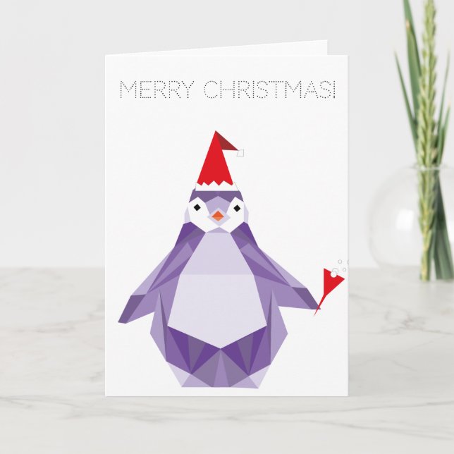 De Festividades Cartão Pinguim Natal (Frente)