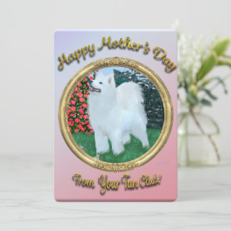 De Festividades Cartão Plano do Dia das Mães Tema Samoyed Personal