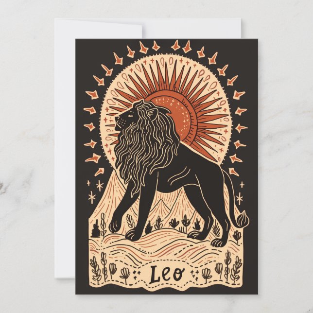 De Festividades Cartão plano - Leo Celestial Zodiac Art (Frente)
