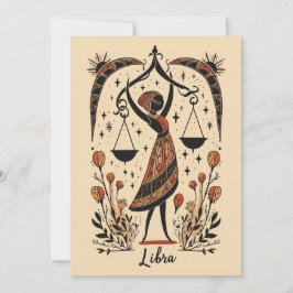 De Festividades Cartão plano - Libra Celestial Zodiac Art