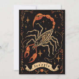 De Festividades Cartão plano - Scorpio Celestial Zodiac Art