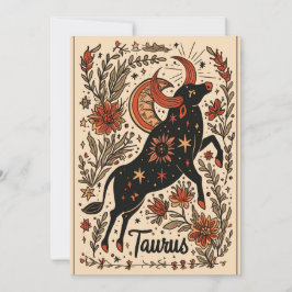 De Festividades Cartão plano - Taurus Celestial Zodiac Art