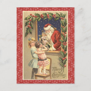 De Festividades Cartão Postal Antigo do Papai Noel