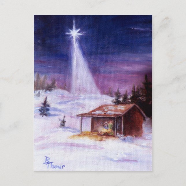 De Festividades Cartão postal Away In a Manger (Frente)
