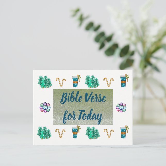 De Festividades Cartão postal com brilho falso do versículo da Bíb (Em pé/Frente)