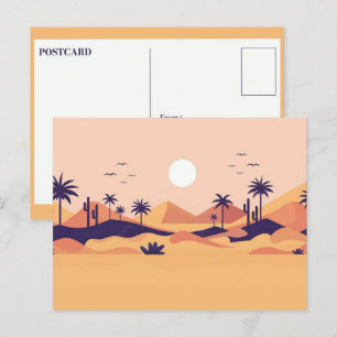 De Festividades Cartão postal com paisagem desértica em Ilustração
