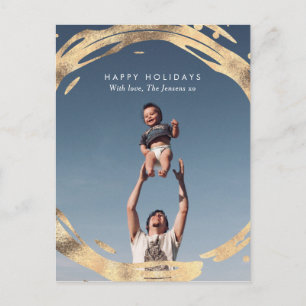 De Festividades Cartão postal da família Dourado moderno
