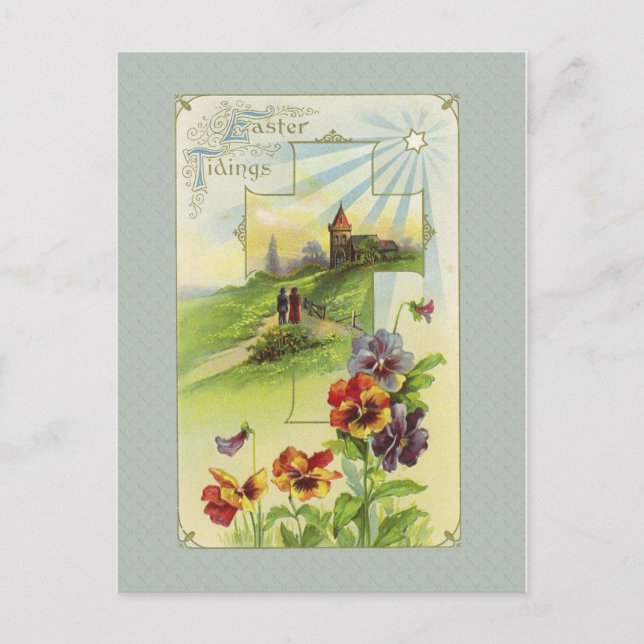 De Festividades Cartão postal da Páscoa Vintage (Frente)