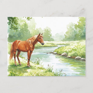 De Festividades Cartão postal da pintura em aquarela do rio do cav