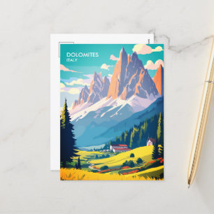 De Festividades Cartão postal da Viagens vintage Dolomites Itália