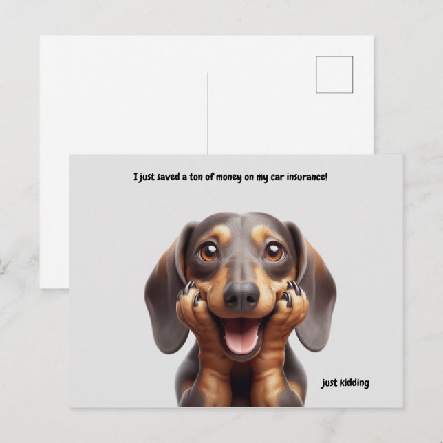 De Festividades Cartão postal Dachshund para Rir (Frente/Verso)
