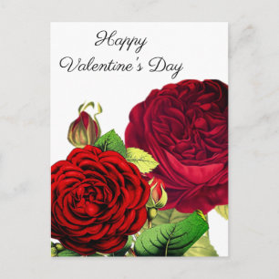 De Festividades Cartão postal do dia dos namorados com rosas verme