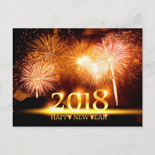De Festividades Cartão postal do Feliz ano novo Fireworks 2018 do 