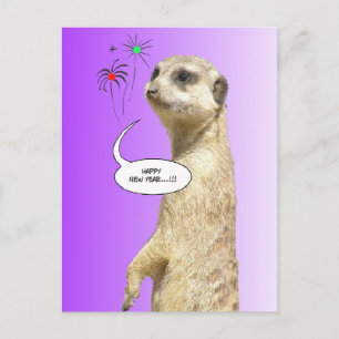 De Festividades Cartão postal do feliz ano novo Fireworks Roxo