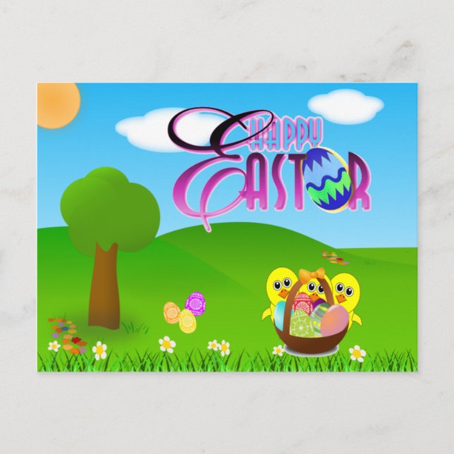 De Festividades Cartão postal do felz pascoa (Frente)