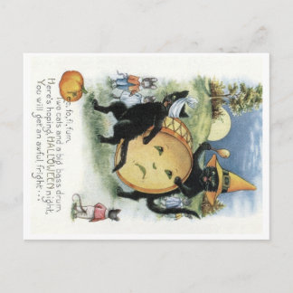 De Festividades Cartão postal do gato preto gatinho ratos rato do 