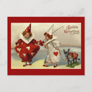 De Festividades Cartão postal do Namorados Vintage Pierrots