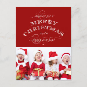 DE FESTIVIDADES CARTÃO POSTAL DO NATAL HOLIDAY PHOTO RED