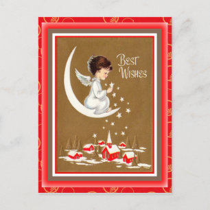 De Festividades Cartão postal do Natal vintage Angel