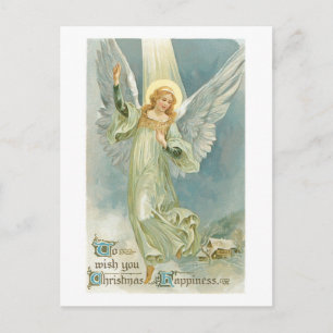 De Festividades Cartão postal do Natal vintage Angel