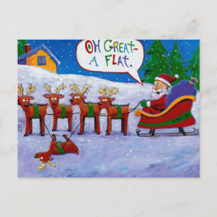 De Festividades Cartão postal do Papai Noel com Rena