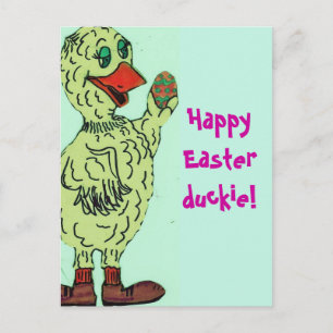 De Festividades Cartão postal DUCKIE felz pascoa