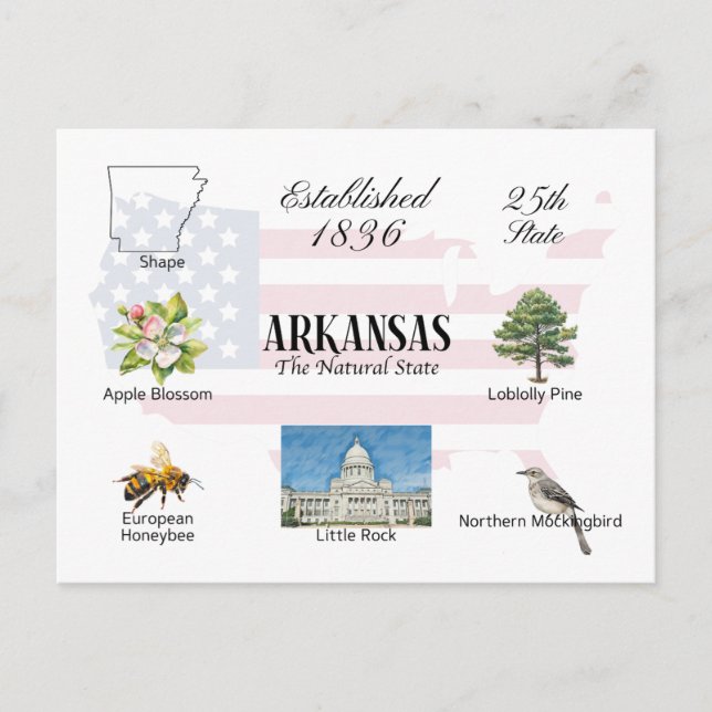 De Festividades Cartão postal estatal do ArksKansas (Frente)