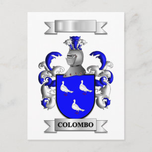 De Festividades Cartão postal Família Colombo Sobrenome e Escudo