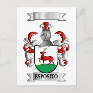 De Festividades Cartão Postal Família Esposito Sobrenome e Escudo