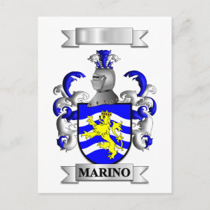 De Festividades Cartão Postal Família Marino Sobrenome e Escudo