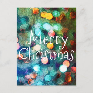 De Festividades Cartão postal Feliz Natal Bokeh Luzes azuis cintil