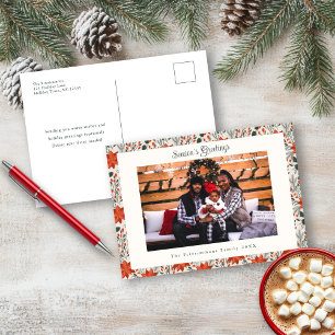 De Festividades Cartão postal Festivo Red Poinsettia Feriado