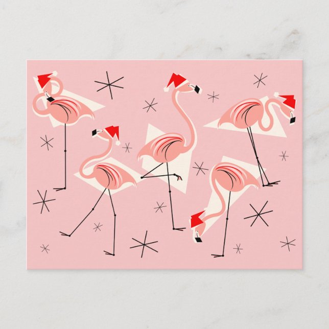 De Festividades Cartão postal Flamingo Santas Rosa (Frente)