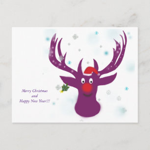 De Festividades Cartão postal Merry Christmas Reindeer