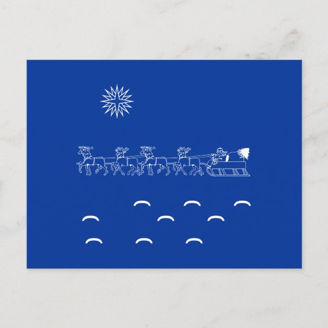 De Festividades Cartão postal - Papai noel Sleigh (Frente)