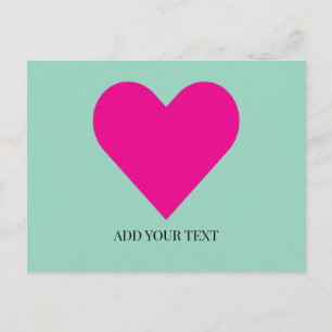 De Festividades Cartão Postal Personalizado Coração Rosa