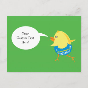 De Festividades Cartão postal personalizado do Pintinho páscoa