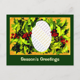 De Festividades Cartão postal personalizado Holly Photo Frame