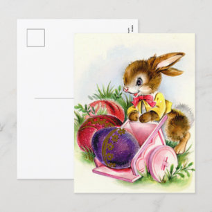 De Festividades cartão postal retro vintage Easter Bunny Holiday