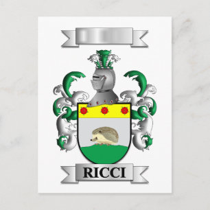 De Festividades Cartão Postal Sobrenome e Escudo da Família Ricci
