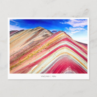 De Festividades Cartão postal Vinicunca Rainbow Mountain Peru Holi