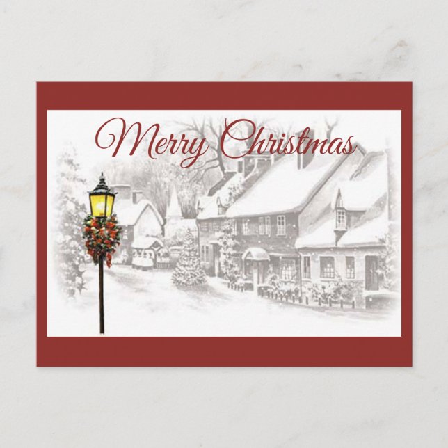 De Festividades Cartão postal Vintage ChristmasTown (Frente)