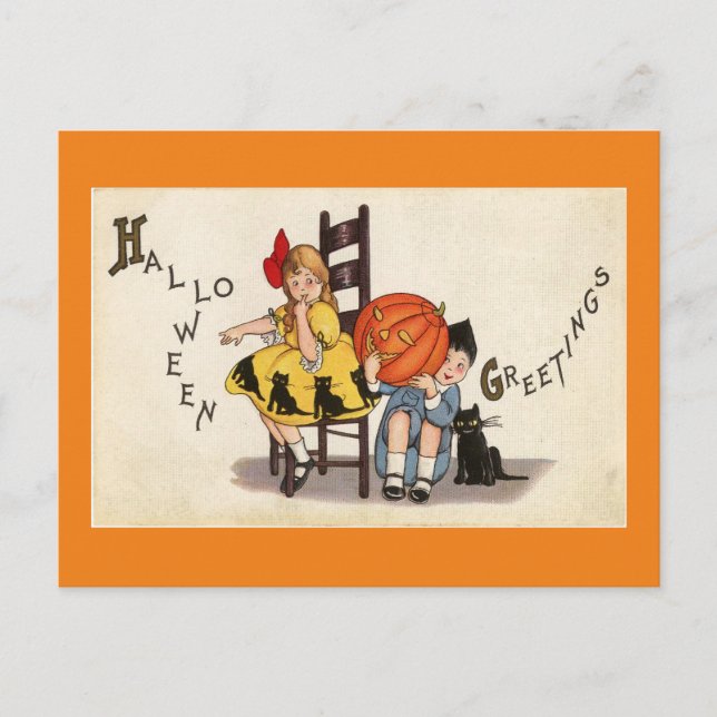 De Festividades Cartão postal Vintage Halloween (Frente)