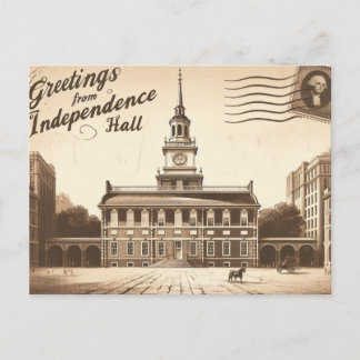 De Festividades Cartão postal Vintage Independence Hall"