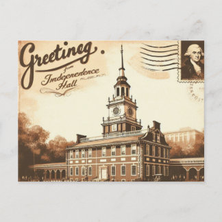 De Festividades Cartão postal Vintage Independence Hall