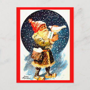De Festividades Cartão postal Vintage Swedish Tomte Christmas Gnom