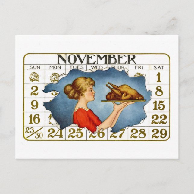 De Festividades Cartão postal Vintage Thankaction (Frente)