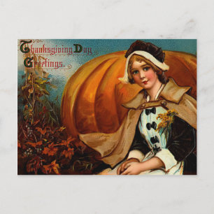 De Festividades Cartão postal Vintage Thankaction