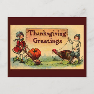 De Festividades Cartão postal Vintage Thankaction