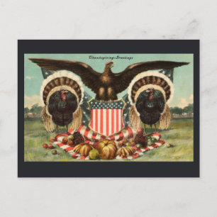 De Festividades Cartão postal Vintage Thankaction